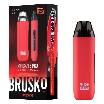 Электронная сигарета Brusko - Minican 3 PRO (900 mAh, Красный) купить в Казани