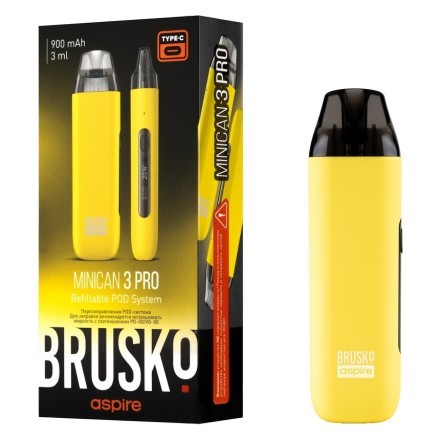 Электронная сигарета Brusko - Minican 3 PRO (900 mAh, Жёлтый) купить в Казани