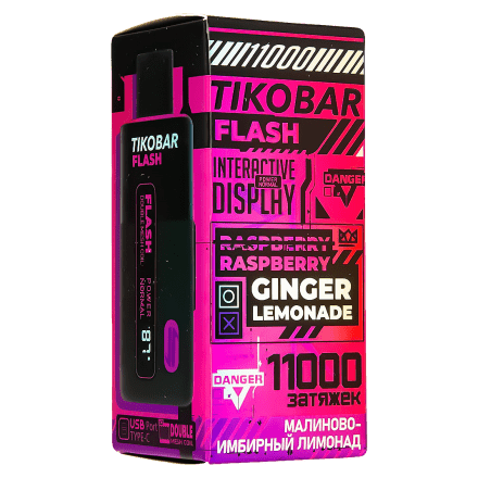 TIKOBAR FLASH - Малиново-Имбирный Лимонад (Raspberry Ginger Lemonade, 11000 затяжек) купить в Казани