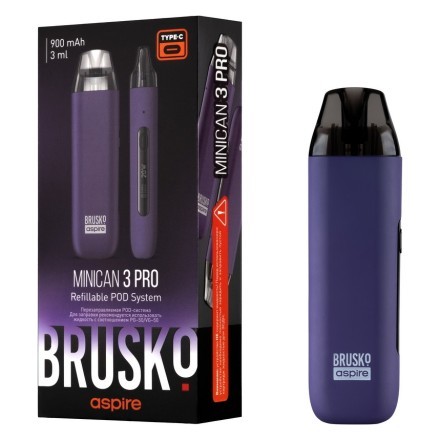 Электронная сигарета Brusko - Minican 3 PRO (900 mAh, Фиолетовый) купить в Казани